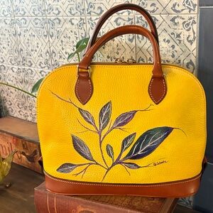 Dooney & Bourke Vibrant Yellow and Rich Brown Satchel